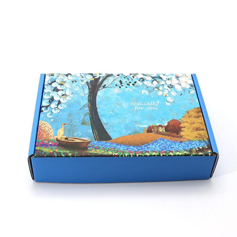 Tuck-Abonnement-Schuhverpackung drucken farbiges Wellpapier Verschiffen blau benutzerdefinierte logo Mailer-Box