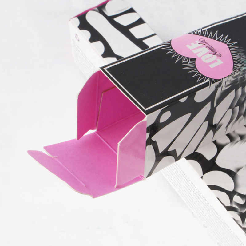 Schwarzer und rosafarbener Kunstpapier-Wimpern-Box-Druck
